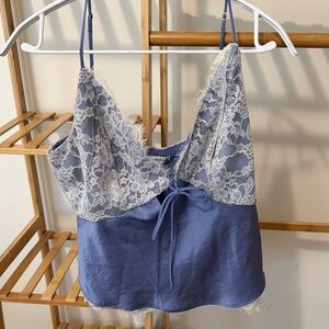 Abercrombie & Fitch Blue and Cream Camisole